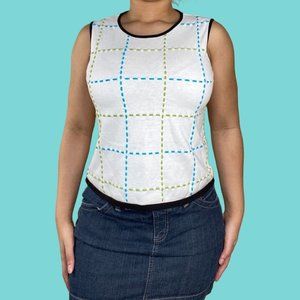 Vintage 90s Colorful Stitched Top